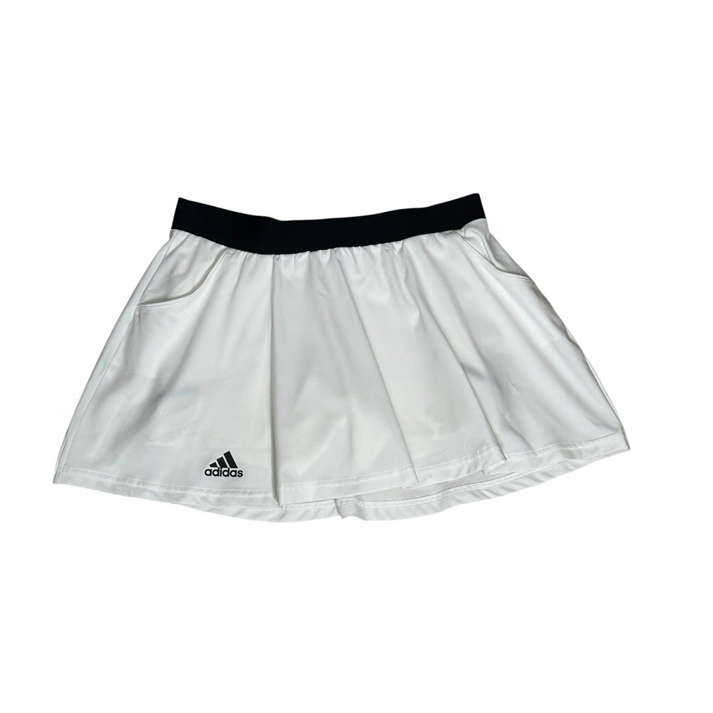 Womens ADIDAS CLIMALITE tennis White skort skirt built n spandex short Sz M/L